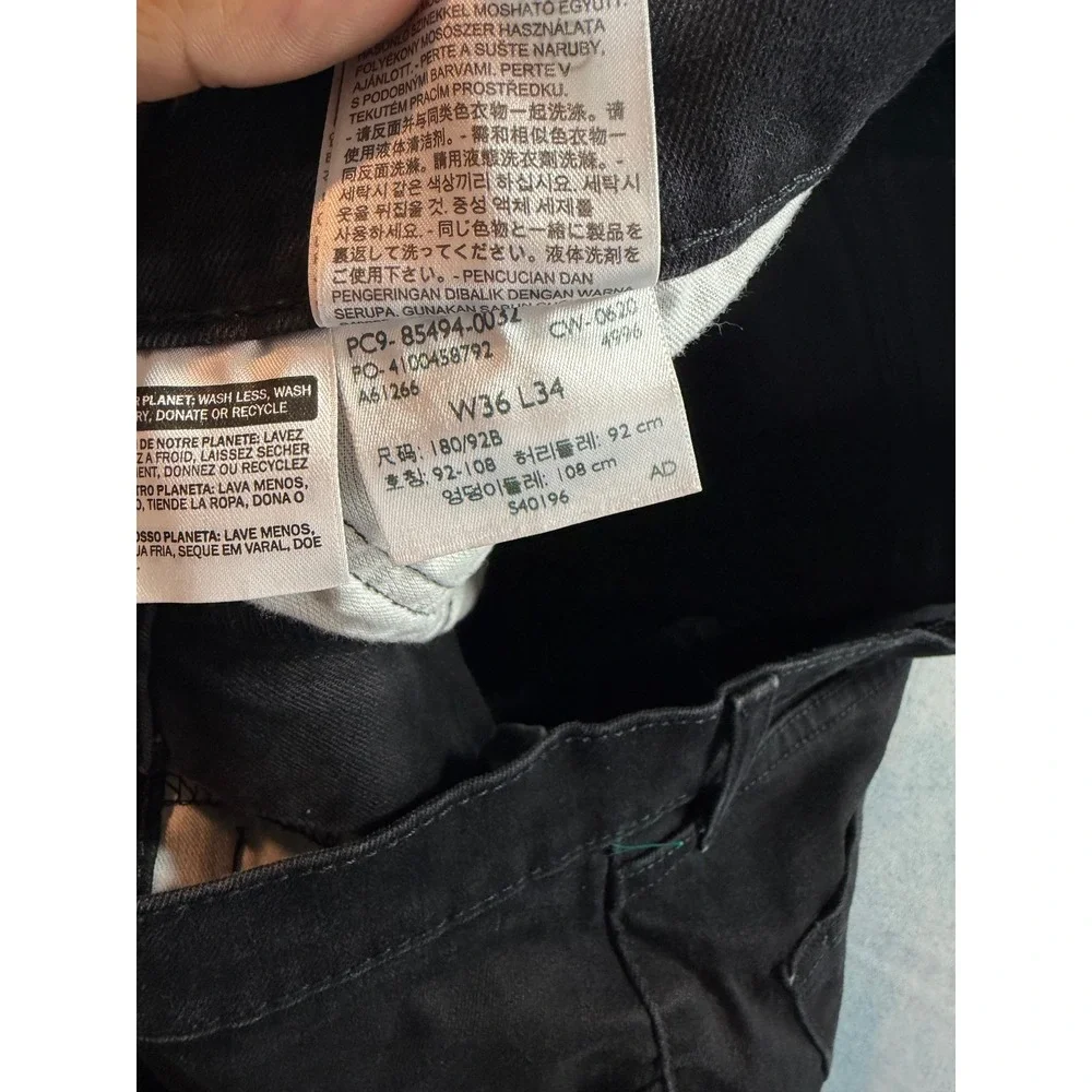 Levi's 531 Athletic Slim Jeans Mens 36x34 Black Excellent Stretch Denim